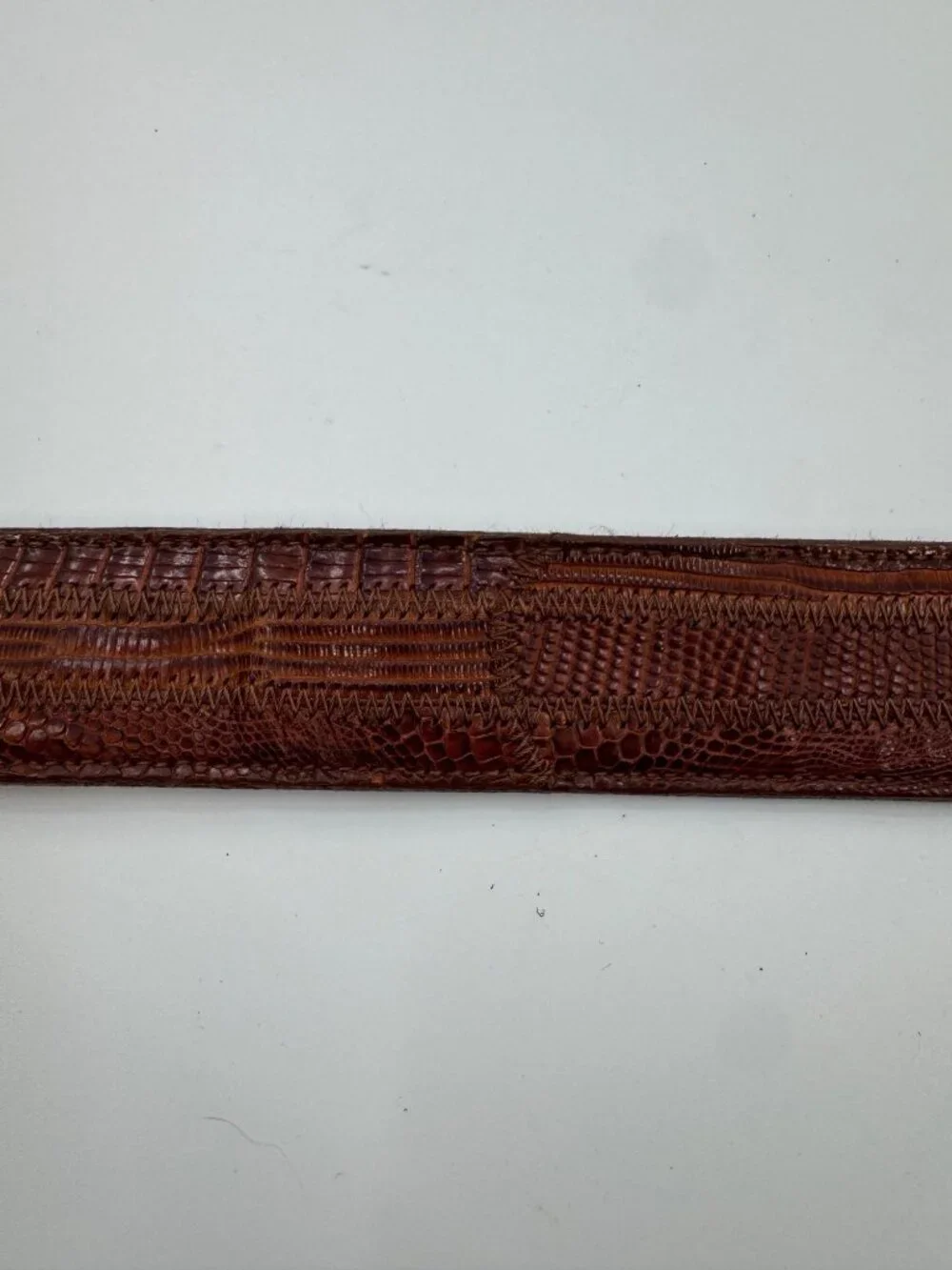 Nocona USA Genuine Lizard Leather Belt Strap Brown Size 32  Vintage Style